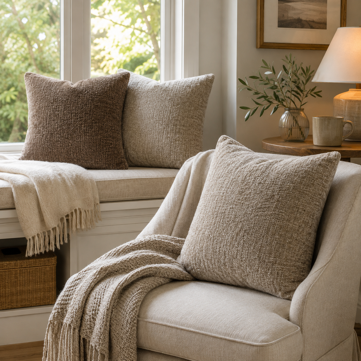 Chenille Decorative Pillow Cover Set