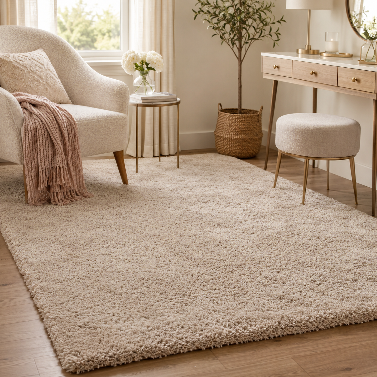 Plush Washable Bedroom Area Rug