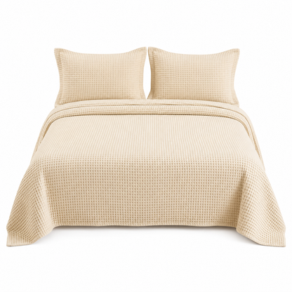 Waffle Texture Bedspread Set
