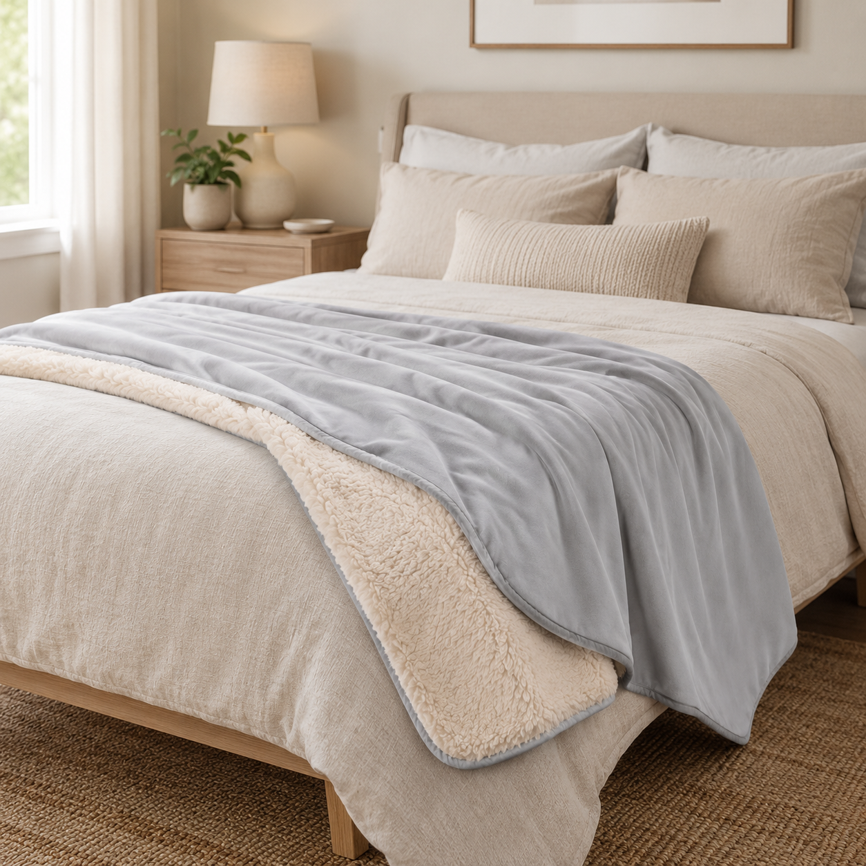 Reversible Cooling & Cozy Throw Blanket