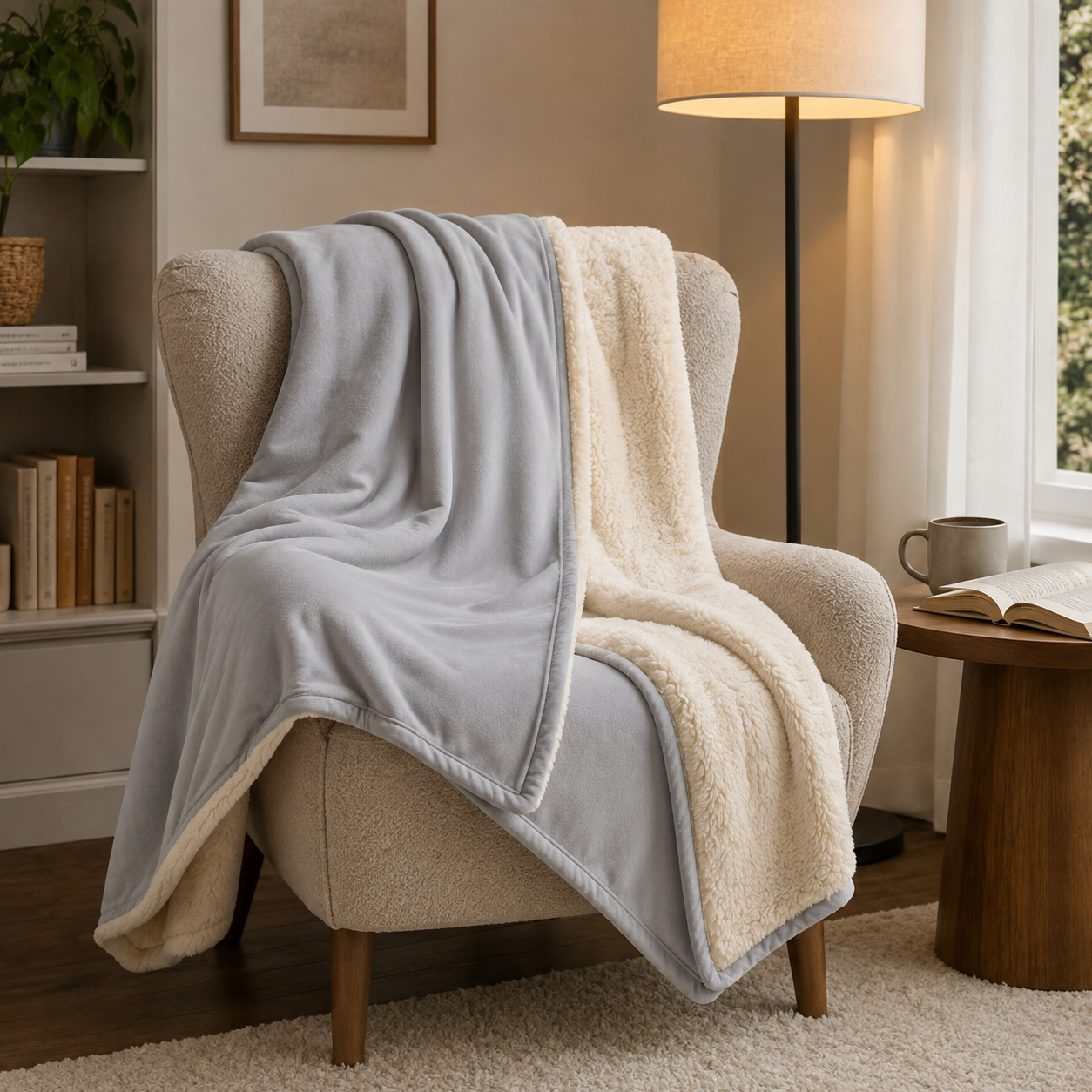 Reversible Cooling & Cozy Throw Blanket